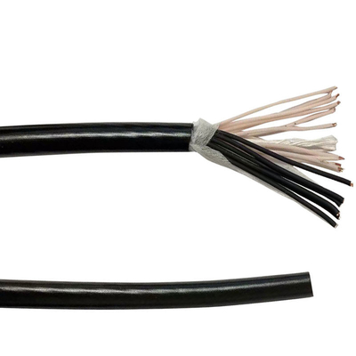 La TPE multi de los corazones 24AWG aisló el cable negro eléctrico flexible de la envoltura