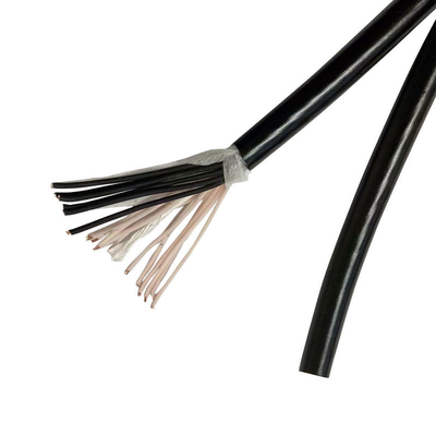 La TPE multi de los corazones 24AWG aisló el cable negro eléctrico flexible de la envoltura