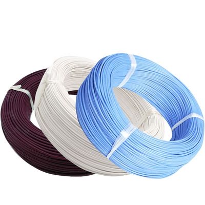 Alambre calefactor PFA de cobre plateado de 19 hebras con voltaje nominal AC600V y múltiples tamaños AWG