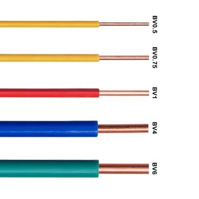Cableado eléctrico fijo de núcleo duro BV, cable doméstico recubierto de PVC